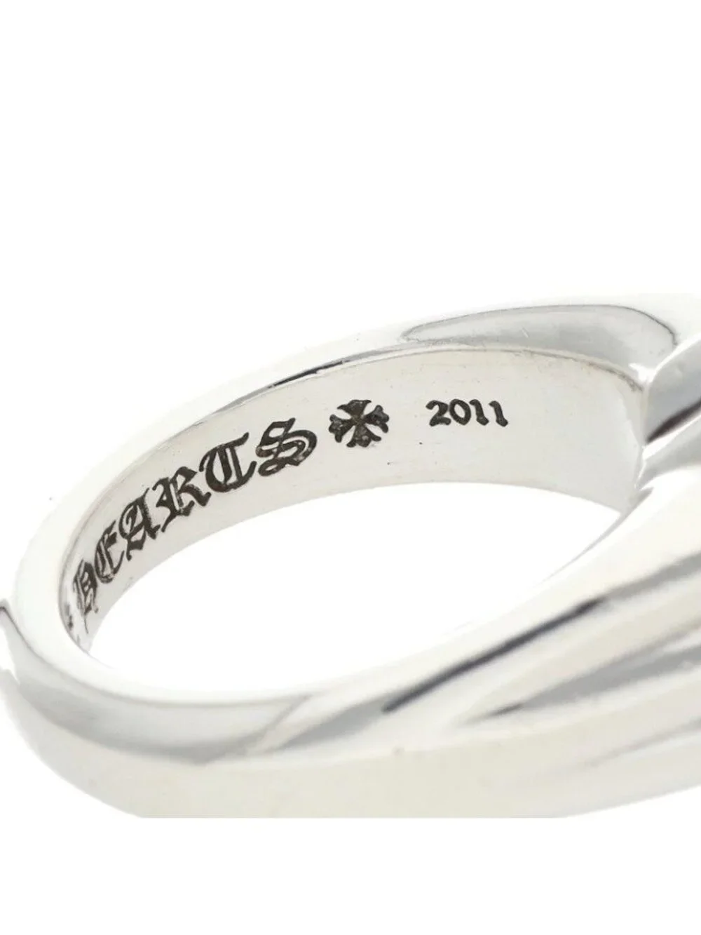 Chrome Hearts Cutout CH Pls Sml Small Plus Silver Ring